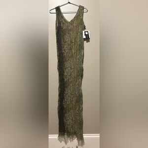 Carole Little Olive and Gold Maxi Dress